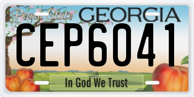 GA license plate CEP6041
