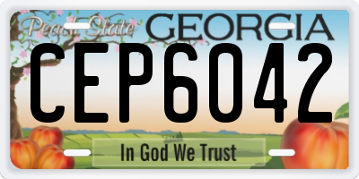 GA license plate CEP6042