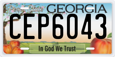 GA license plate CEP6043