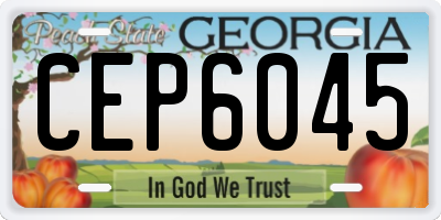 GA license plate CEP6045