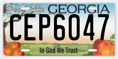 GA license plate CEP6047