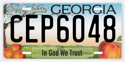 GA license plate CEP6048