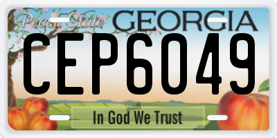 GA license plate CEP6049