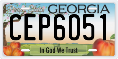 GA license plate CEP6051