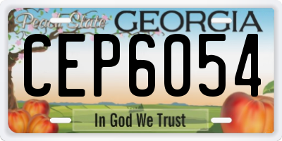GA license plate CEP6054