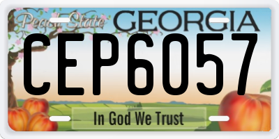 GA license plate CEP6057