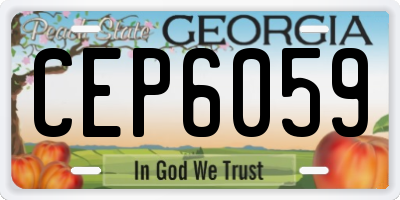 GA license plate CEP6059