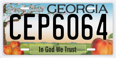 GA license plate CEP6064