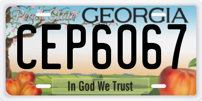 GA license plate CEP6067
