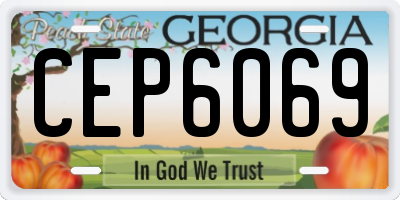 GA license plate CEP6069