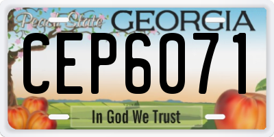 GA license plate CEP6071