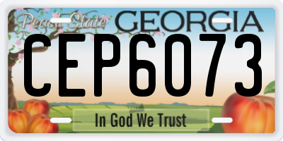 GA license plate CEP6073