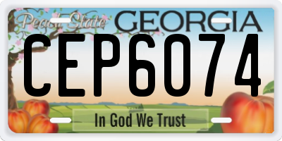 GA license plate CEP6074