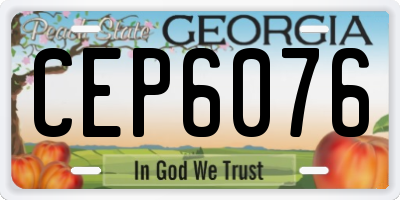 GA license plate CEP6076