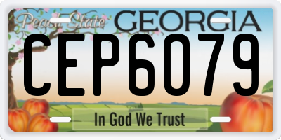 GA license plate CEP6079