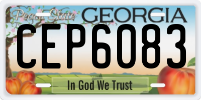 GA license plate CEP6083