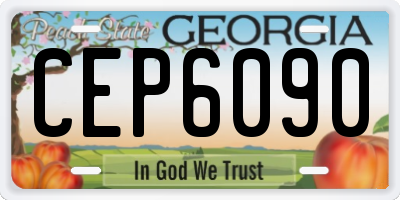 GA license plate CEP6090