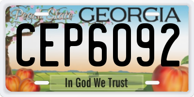 GA license plate CEP6092