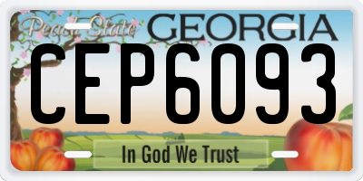 GA license plate CEP6093