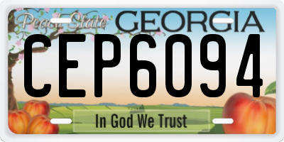 GA license plate CEP6094