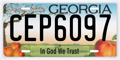 GA license plate CEP6097