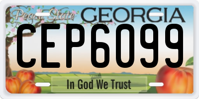 GA license plate CEP6099