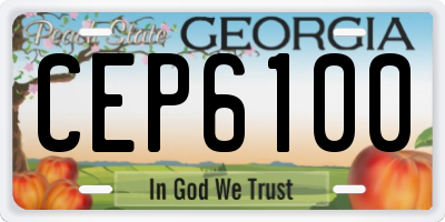 GA license plate CEP6100