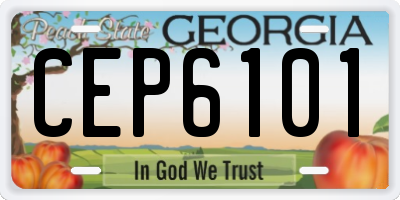 GA license plate CEP6101
