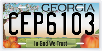 GA license plate CEP6103