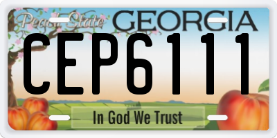 GA license plate CEP6111