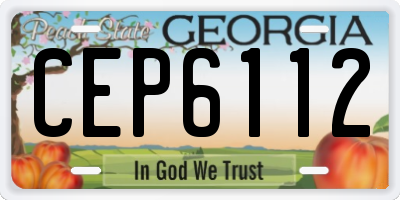 GA license plate CEP6112