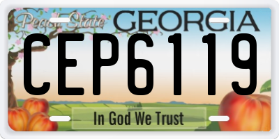 GA license plate CEP6119