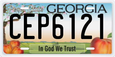 GA license plate CEP6121