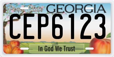 GA license plate CEP6123
