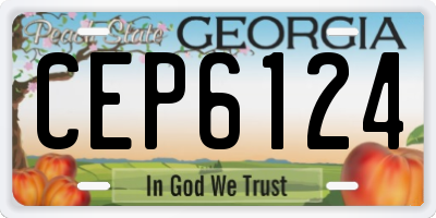 GA license plate CEP6124