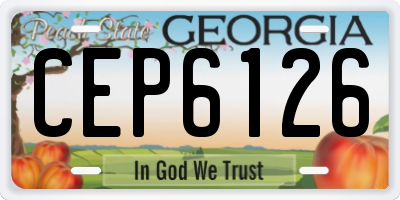 GA license plate CEP6126