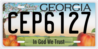 GA license plate CEP6127