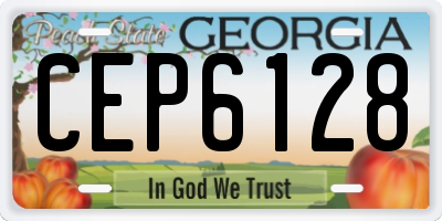 GA license plate CEP6128