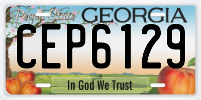 GA license plate CEP6129