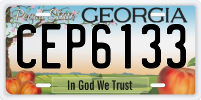 GA license plate CEP6133