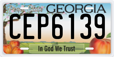 GA license plate CEP6139