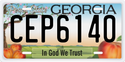 GA license plate CEP6140