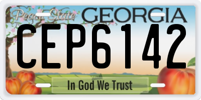 GA license plate CEP6142