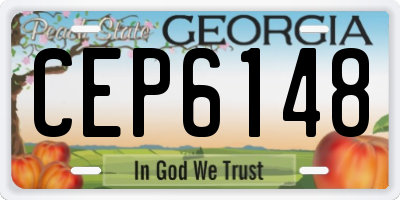 GA license plate CEP6148