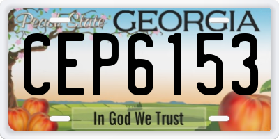 GA license plate CEP6153