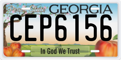 GA license plate CEP6156