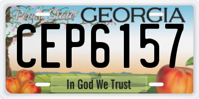 GA license plate CEP6157