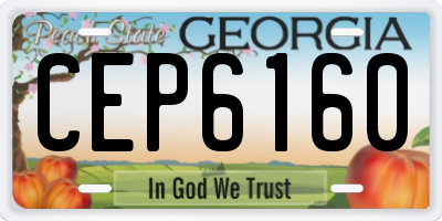 GA license plate CEP6160