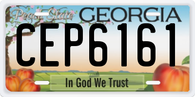 GA license plate CEP6161