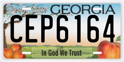 GA license plate CEP6164
